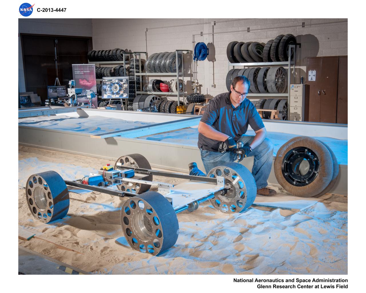 Fabrication of rover spring tires in the Simulated Lunar Operations, SLOPe Lab, Laboratory
