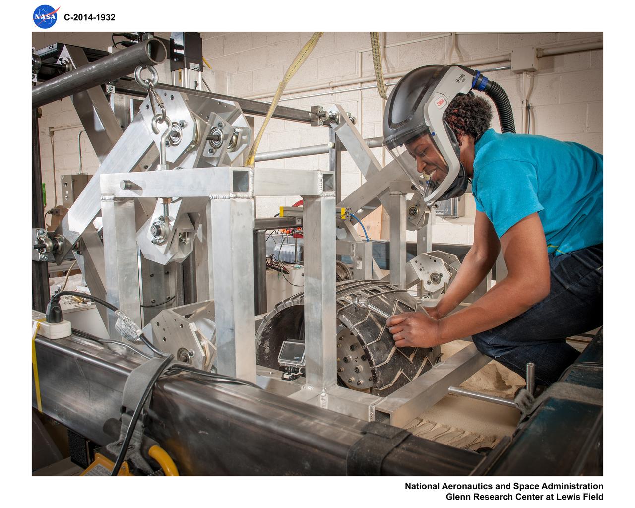 Airless Spring Wheel Prototype in the Simulated Lunar Operations Laboratory, SLOPE Lab