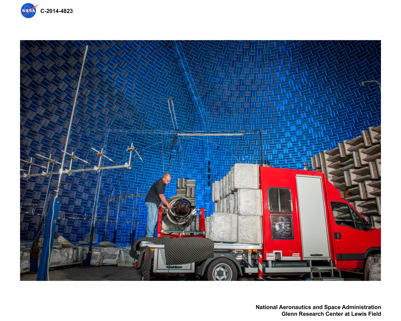 Truck Mounted Turbofan Engine in Aero Acoustic Propulsion Laboratory, AAPL, Facility
