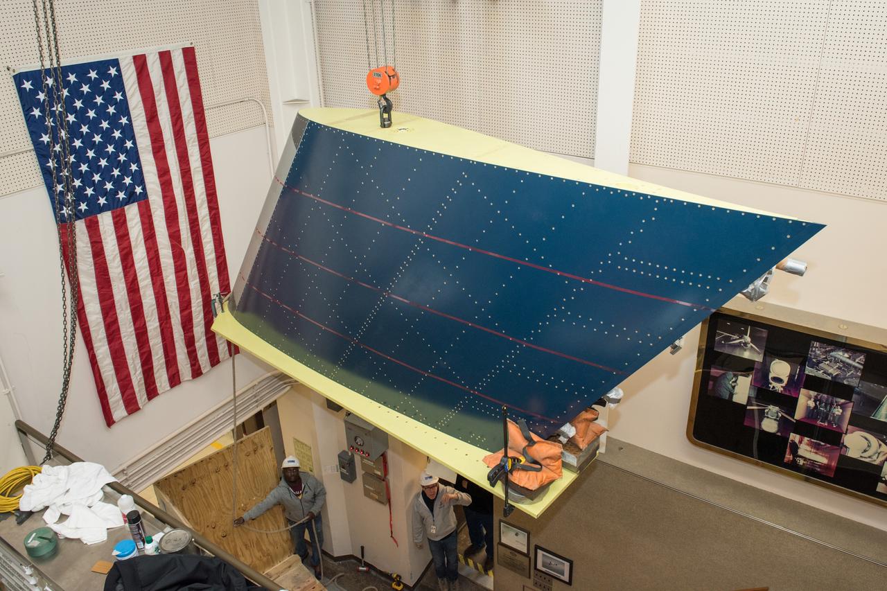 Common Research Model, CRM, in the Icing Research Tunnel, IRT, Installation of Test Hardware