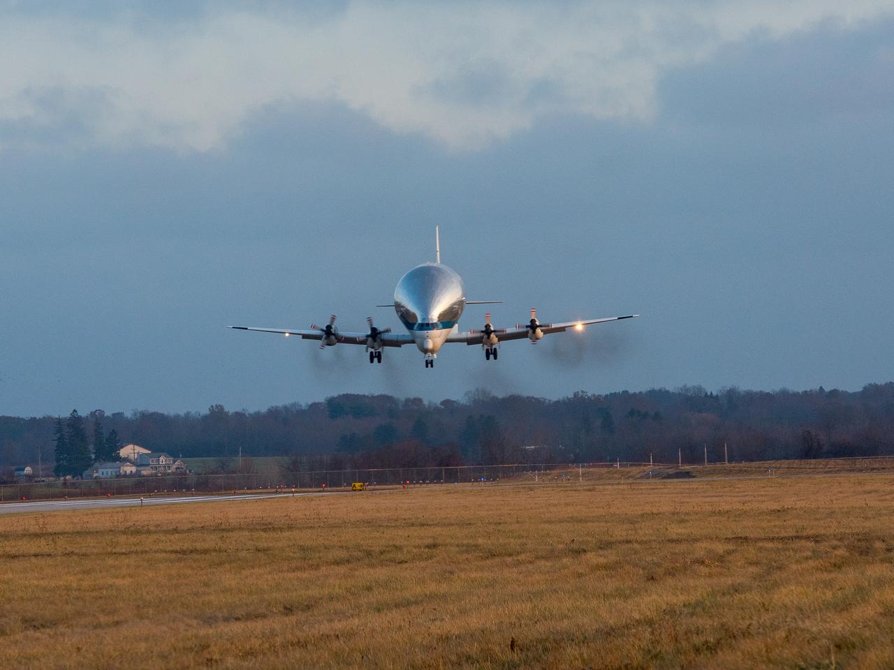 Orion Spacecraft Arrives in Ohio Aboard the Super Guppy at Mansfield Lahm Airport