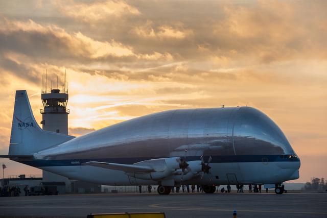 NASA image: Orion Spacecraft Arrives in Ohio Aboard the Super Guppy at Mansfield Lahm Airport