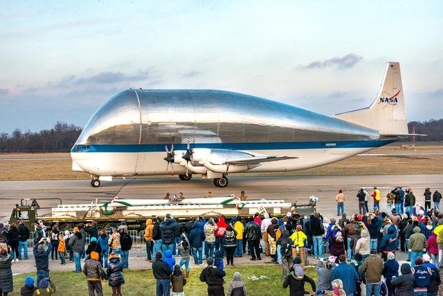 NASA image: Orion Spacecraft Arrives in Ohio Aboard the Super Guppy at Mansfield Lahm Airport