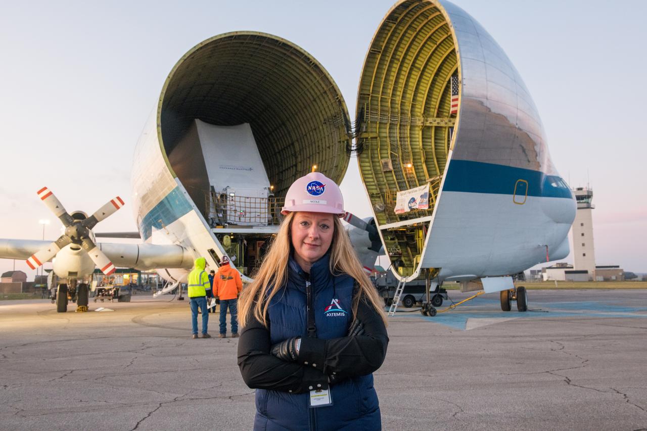 “When I started in the aerospace industry, I was shocked by how outnumbered I was. At my first job, I was the only woman in a group of 35 people. I was the youngest by 15 years. And I was like ‘wow, okay. This is surprising.’ "As I got older and had more professional experiences, I started working with American Institute of Aeronautics and Astronautics. I was the first young professional liaison to their board of directors… so I was always trying to do things to encourage young professionals to get more involved. Over time, I started to do more and more work with university students, and then high school students. "That’s the fun part of outreach — I not only get to inspire kids, I also inspire myself. It reminds me to pick my head up at that 35,000 foot-level and say, ‘you know what? This is pretty cool.' "I’m selfish. I want to see more women go into engineering. I think there’s a lot of data on how more diversity on an engineering team makes a better product. Companies that have more diversity in their leadership have better profits. I want to see more women in the workforce. I want to see more women in technical fields. I want to see more women in technical leadership.” — Nicole Smith, Chief of Exploration Systems Office, Glenn Research Center Orion - EM-1 - Artemis Spacecraft Arrival at Mansfield Lahm Airport, Transportation to Plum Brook Station and Installation in the Space Environment Complex, SEC Thermal Vacuum Chamber