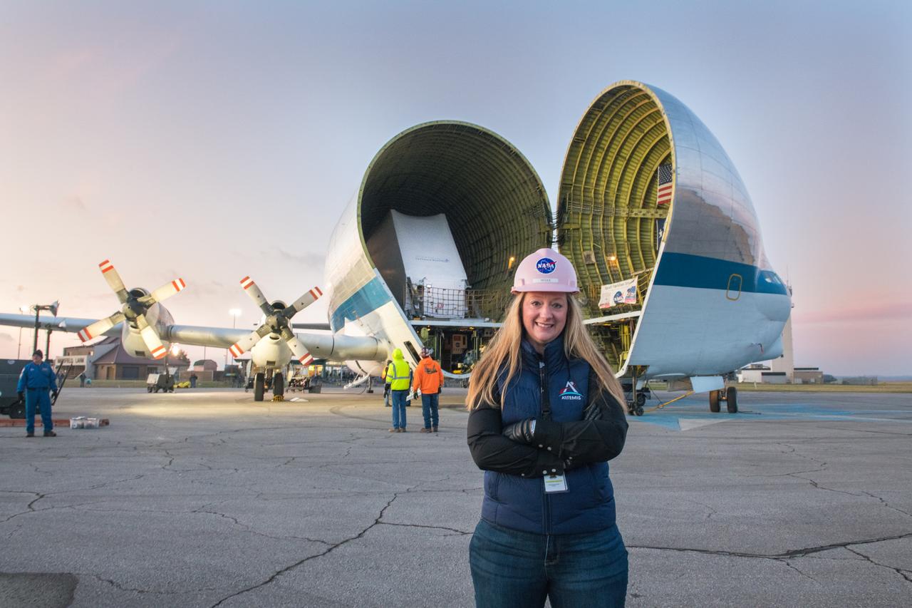 Orion Spacecraft Arrives in Ohio Aboard the Super Guppy at Mansfield Lahm Airport