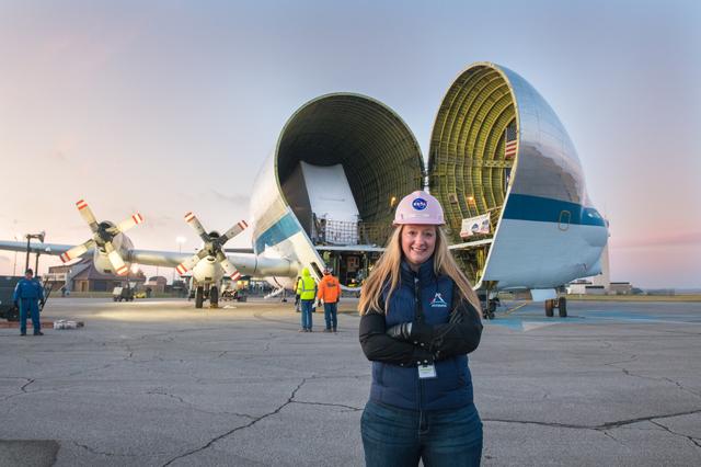 NASA image: Orion Spacecraft Arrives in Ohio Aboard the Super Guppy at Mansf