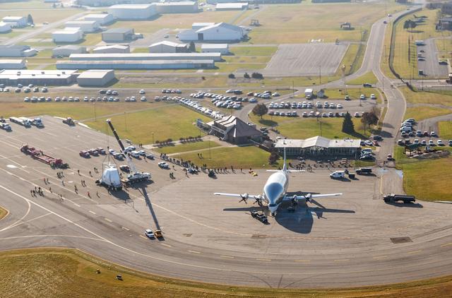 NASA image: Orion Spacecraft Arrives in Ohio Aboard the Super Guppy at Mansfield Lahm Airport