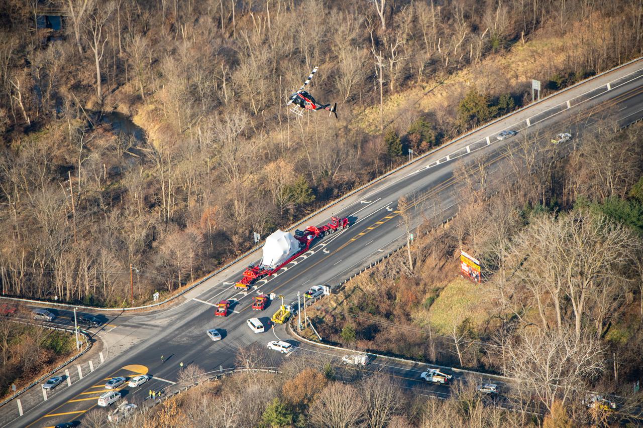 Orion Spaceraft transport to Plum Brook Station for testing in the SEC facility
