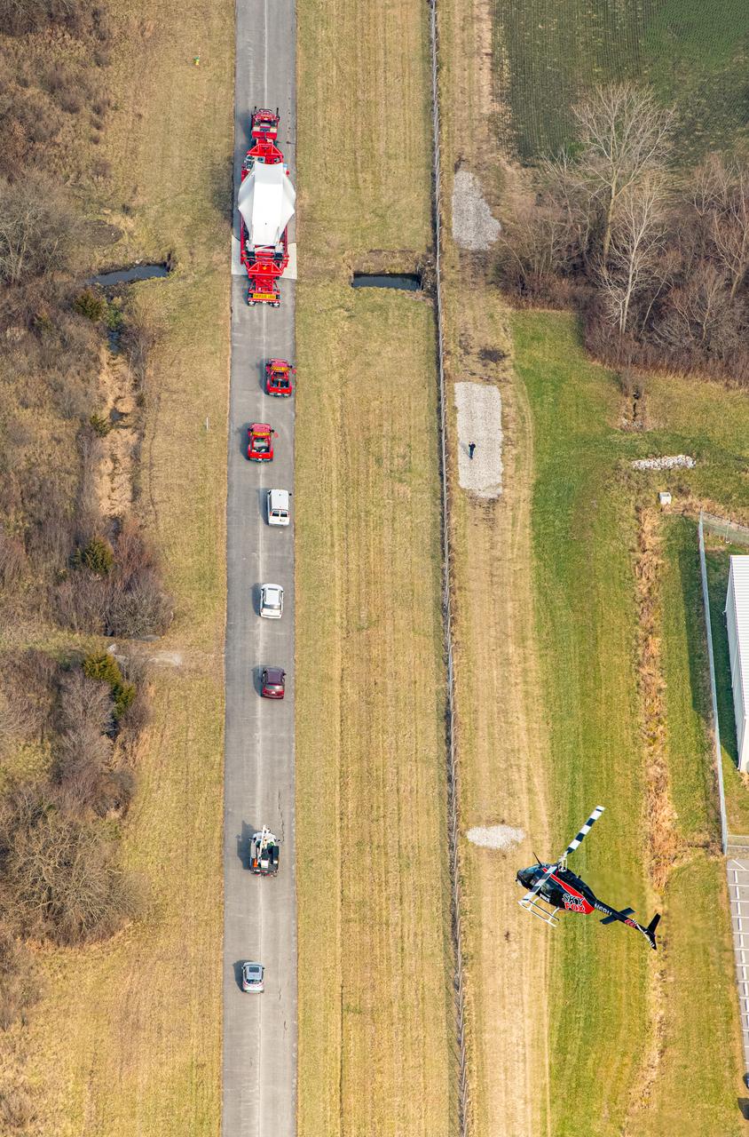 Orion Spaceraft transport to Plum Brook Station for testing in the SEC facility