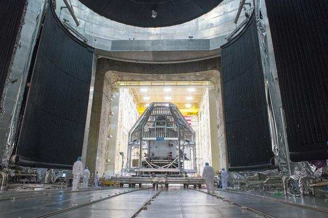 NASA image: Orion - EM-1 - Artemis Spacecraft is prepared for testing in the Space Expirements Complex, NASA Glenn Research Center, Plum Brook Station