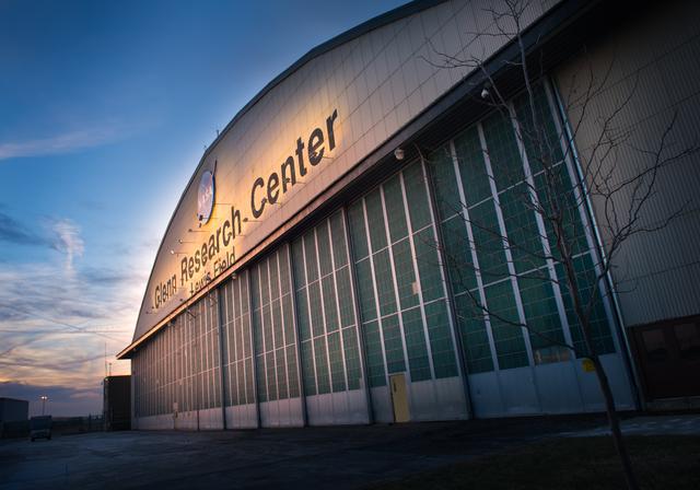 NASA image: Glenn Research Center Hangar at Sunrise