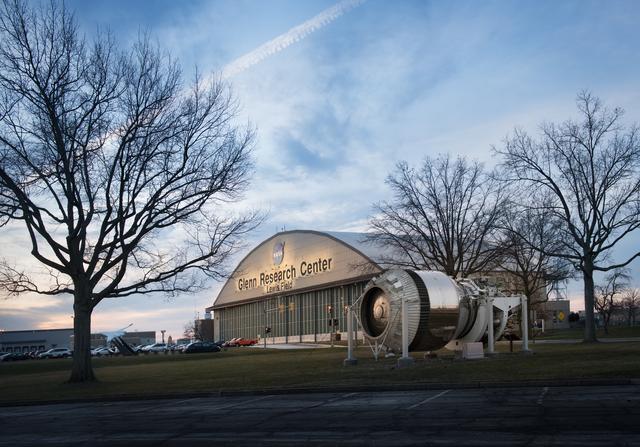 NASA image: Glenn Research Center Hangar at Sunrise