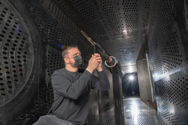 NASA image: X-59 Low Boom Flight Demonstrator, LBFD Probe Calibration Test