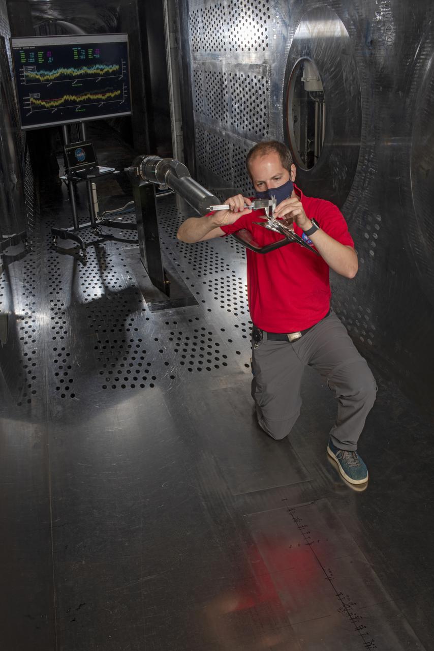 Commercial Supersonic Transport, CST Project, X-59 Sonic Boom Test Model, in the 8x6-foot Supersonic Wind Tunnel, SWT