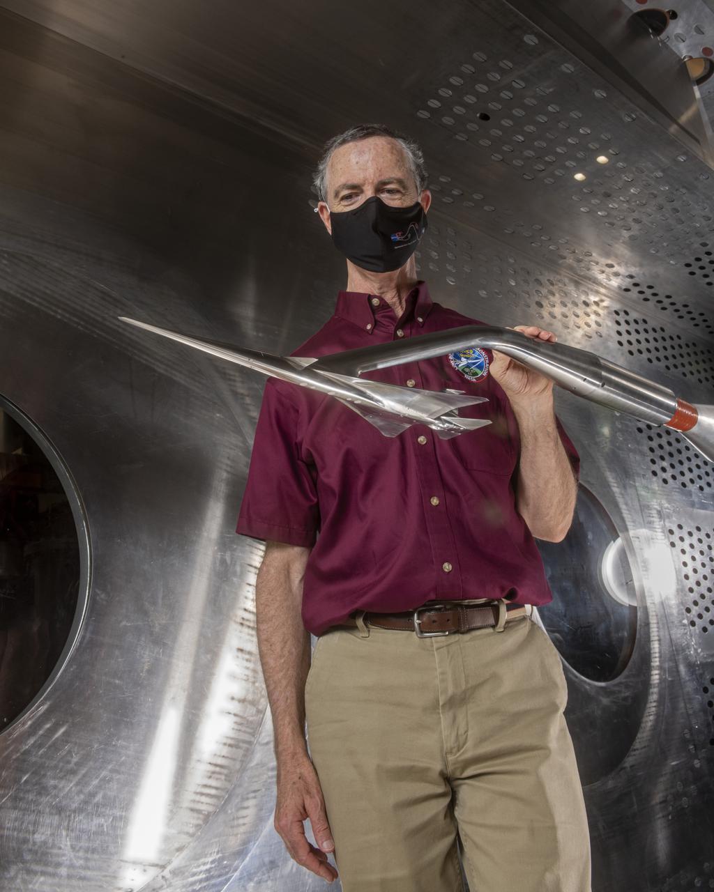 Commercial Supersonic Transport, CST Project, X-59 Sonic Boom Test Model, in the 8x6-foot Supersonic Wind Tunnel, SWT
