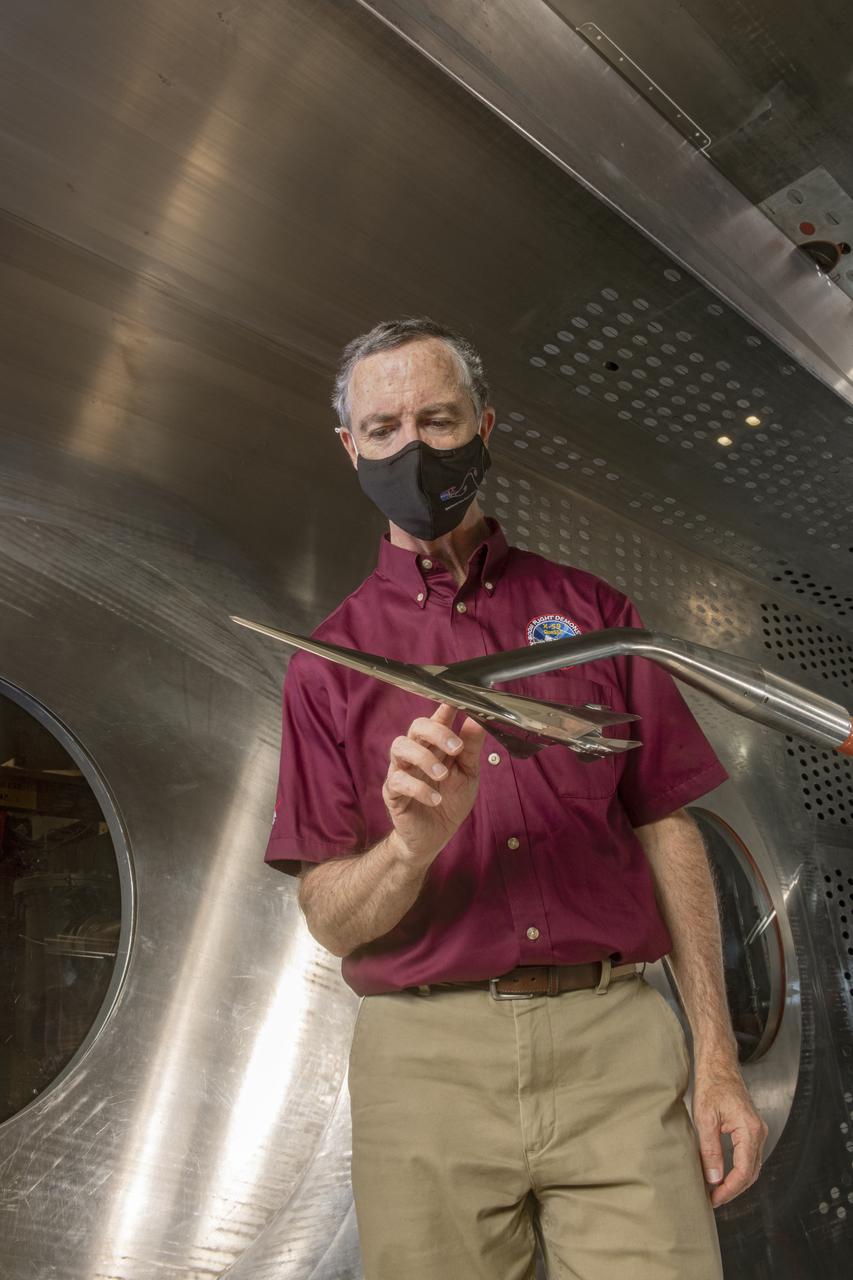 Commercial Supersonic Transport, CST Project, X-59 Sonic Boom Test Model, in the 8x6-foot Supersonic Wind Tunnel, SWT
