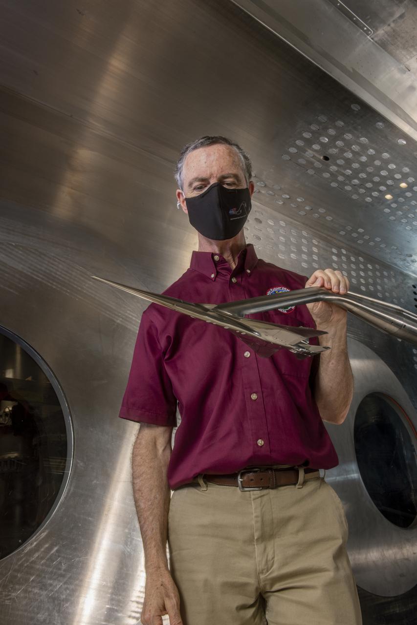 Commercial Supersonic Transport, CST Project, X-59 Sonic Boom Test Model, in the 8x6-foot Supersonic Wind Tunnel, SWT