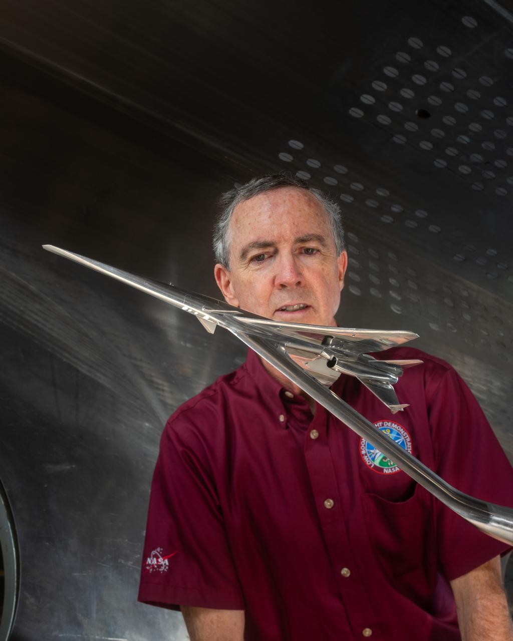 Commercial Supersonic Transport, CST Project, X-59 Sonic Boom Test Model, in the 8x6-foot Supersonic Wind Tunnel, SWT