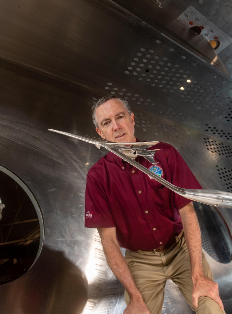 Commercial Supersonic Transport, CST Project, X-59 Sonic Boom Test Model, in the 8x6-foot Supersonic Wind Tunnel, SWT