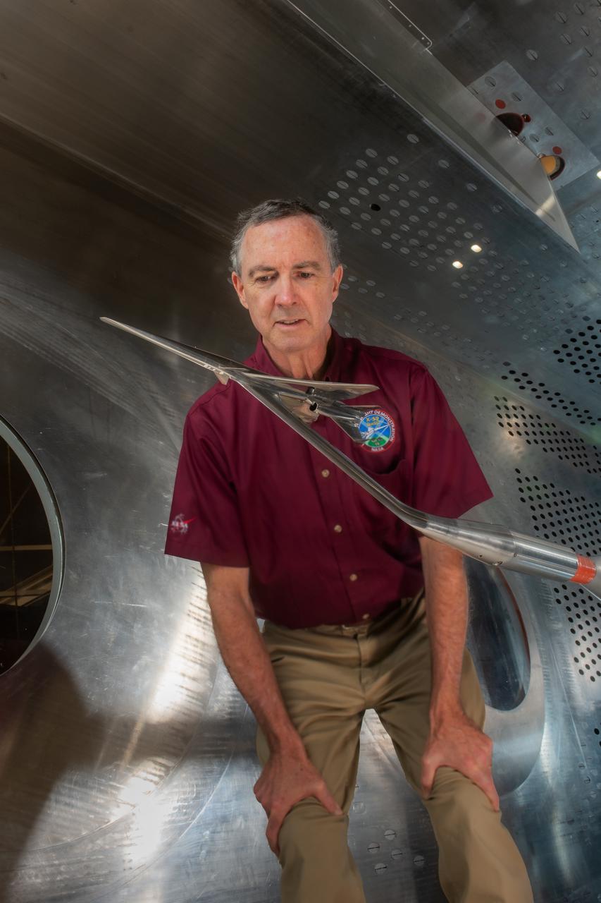 Commercial Supersonic Transport, CST Project, X-59 Sonic Boom Test Model, in the 8x6-foot Supersonic Wind Tunnel, SWT