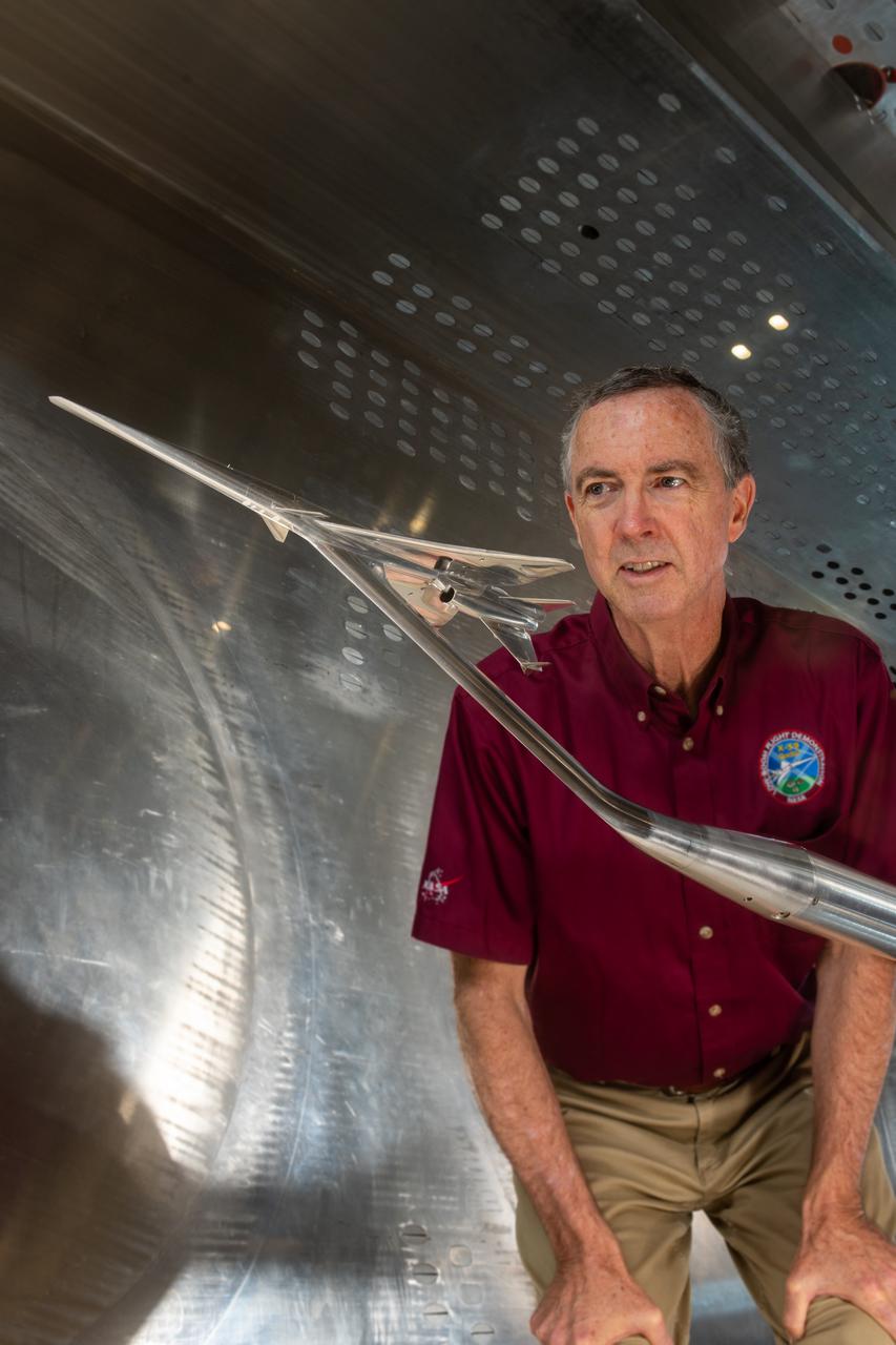 Commercial Supersonic Transport, CST Project, X-59 Sonic Boom Test Model, in the 8x6-foot Supersonic Wind Tunnel, SWT