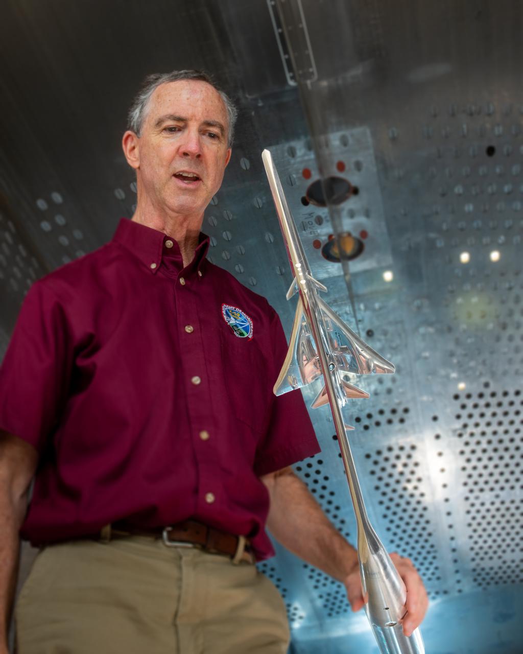 Commercial Supersonic Transport, CST Project, X-59 Sonic Boom Test Model, in the 8x6-foot Supersonic Wind Tunnel, SWT