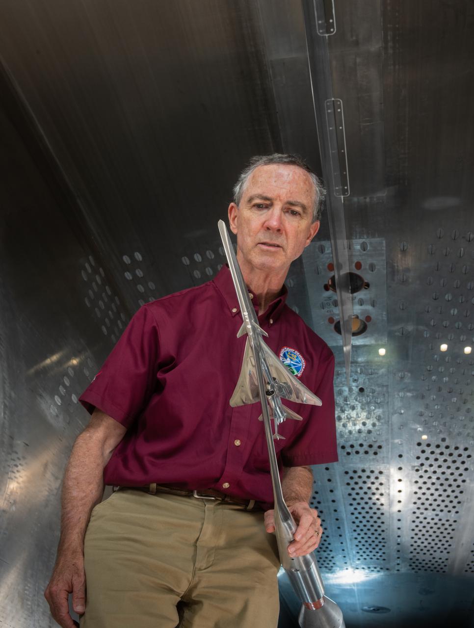 Commercial Supersonic Transport, CST Project, X-59 Sonic Boom Test Model, in the 8x6-foot Supersonic Wind Tunnel, SWT