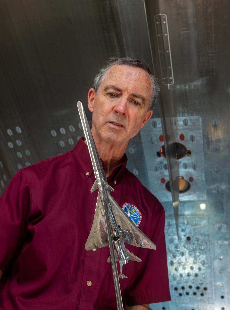 Commercial Supersonic Transport, CST Project, X-59 Sonic Boom Test Model, in the 8x6-foot Supersonic Wind Tunnel, SWT