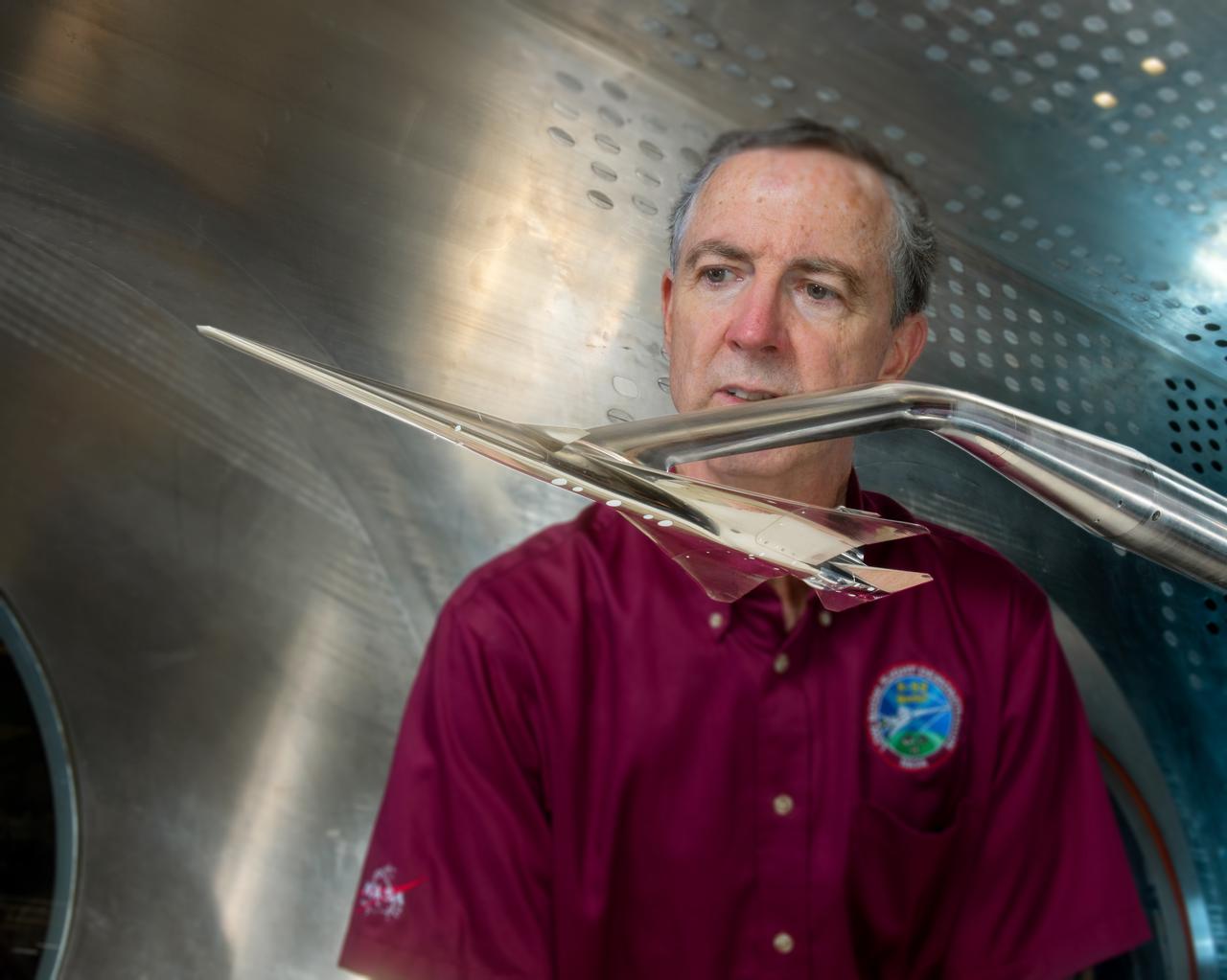 Commercial Supersonic Transport, CST Project, X-59 Sonic Boom Test Model, in the 8x6-foot Supersonic Wind Tunnel, SWT