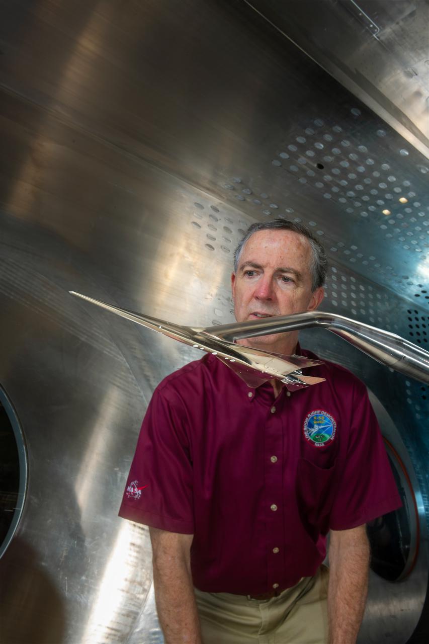 Commercial Supersonic Transport, CST Project, X-59 Sonic Boom Test Model, in the 8x6-foot Supersonic Wind Tunnel, SWT
