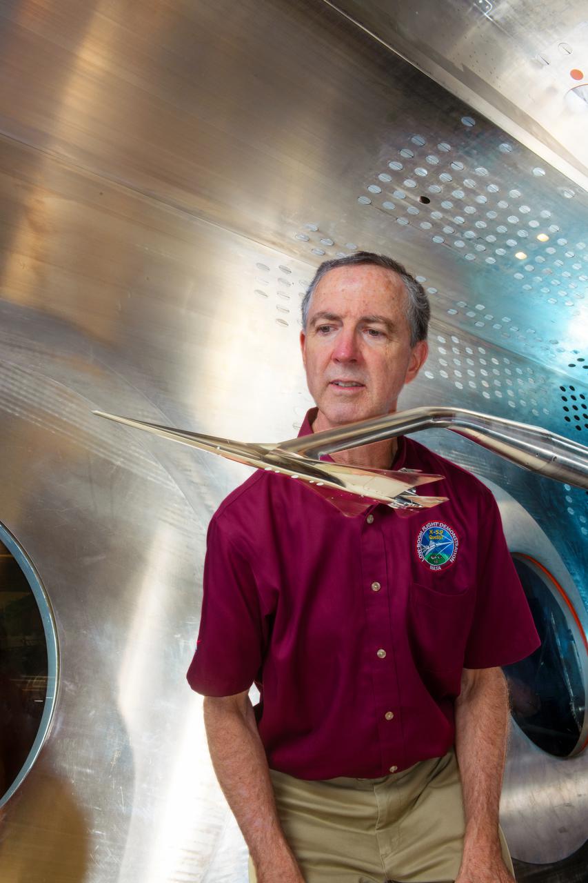 Commercial Supersonic Transport, CST Project, X-59 Sonic Boom Test Model, in the 8x6-foot Supersonic Wind Tunnel, SWT