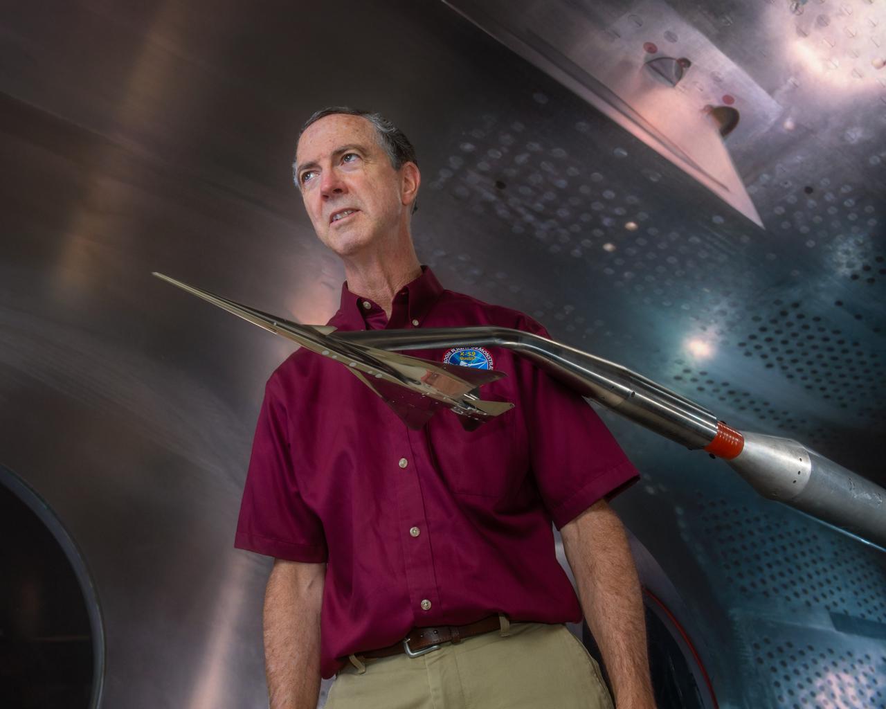 Commercial Supersonic Transport, CST Project, X-59 Sonic Boom Test Model, in the 8x6-foot Supersonic Wind Tunnel, SWT