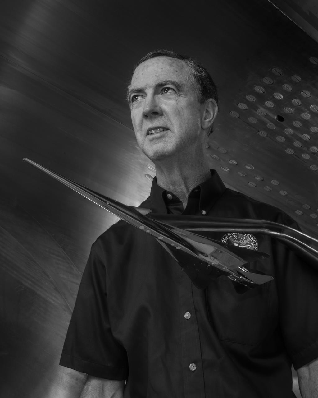 Commercial Supersonic Transport, CST Project, X-59 Sonic Boom Test Model, in the 8x6-foot Supersonic Wind Tunnel, SWT