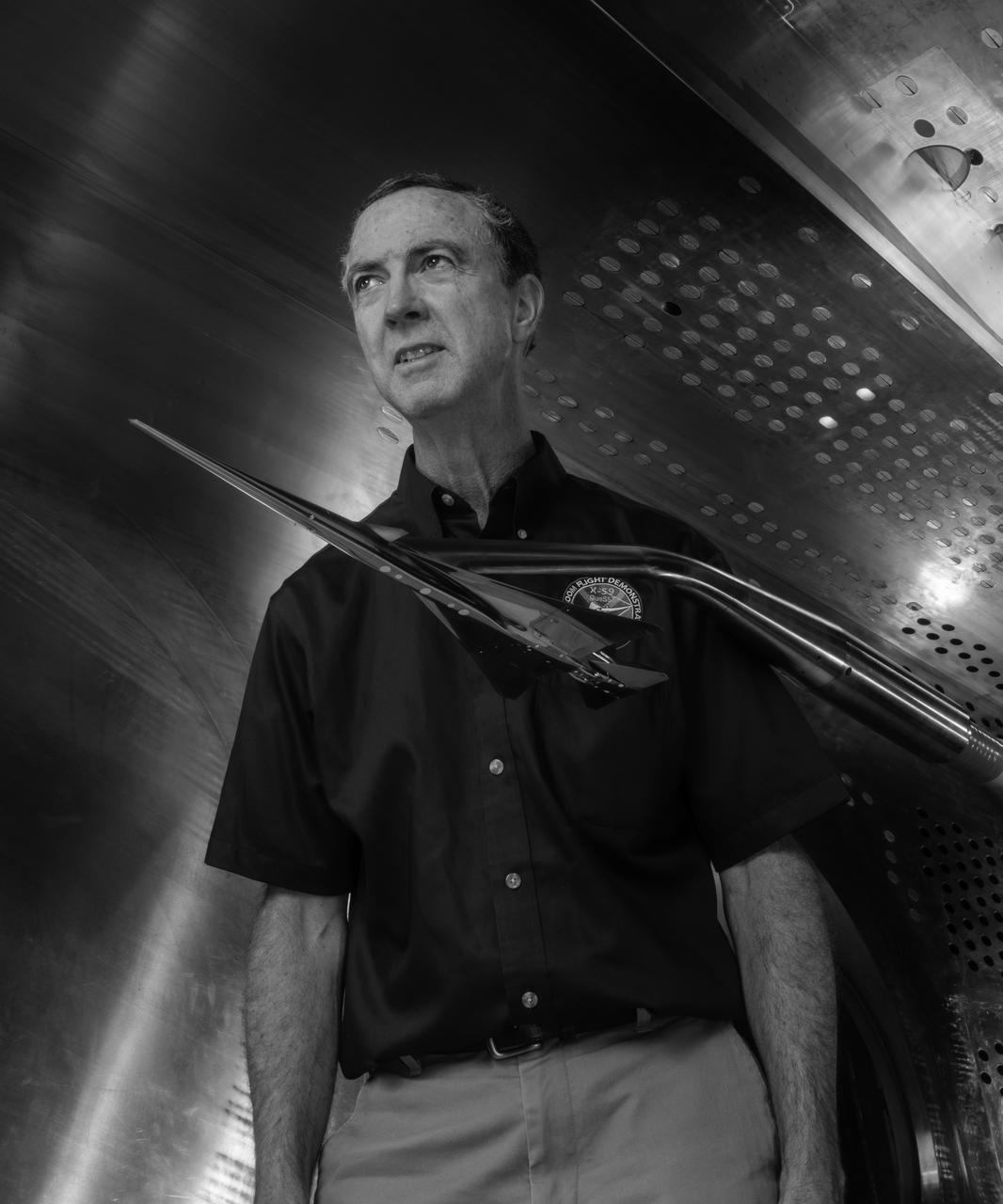 Commercial Supersonic Transport, CST Project, X-59 Sonic Boom Test Model, in the 8x6-foot Supersonic Wind Tunnel, SWT