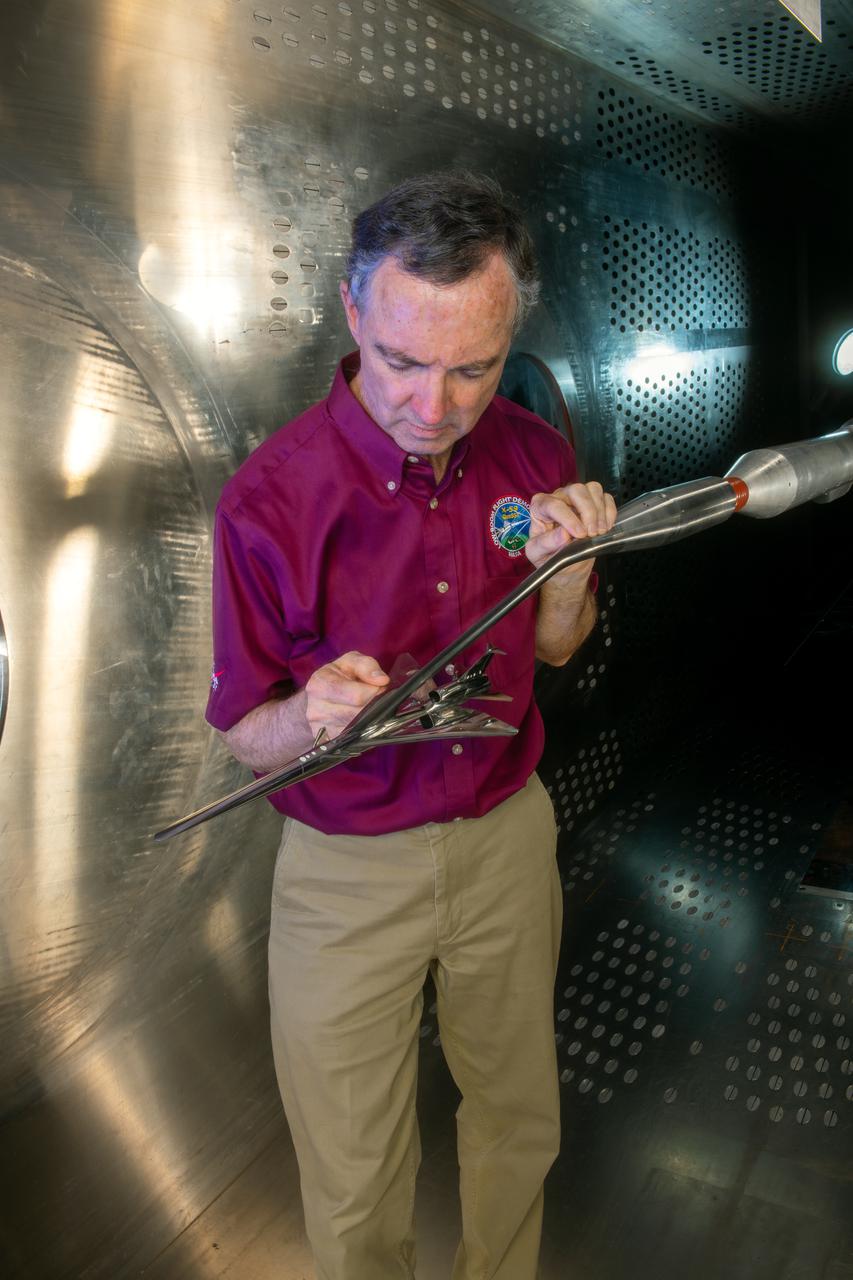 Commercial Supersonic Transport, CST Project, X-59 Sonic Boom Test Model, in the 8x6-foot Supersonic Wind Tunnel, SWT