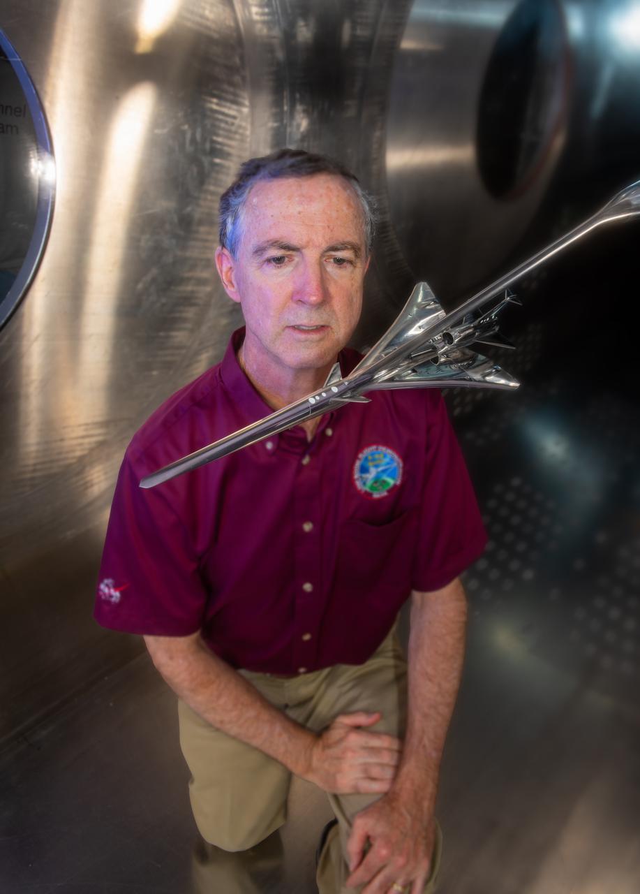Commercial Supersonic Transport, CST Project, X-59 Sonic Boom Test Model, in the 8x6-foot Supersonic Wind Tunnel, SWT