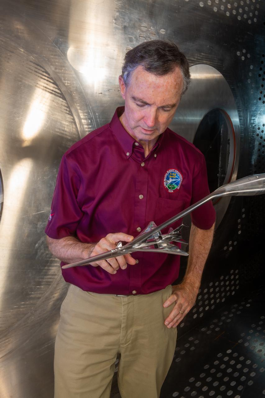 Commercial Supersonic Transport, CST Project, X-59 Sonic Boom Test Model, in the 8x6-foot Supersonic Wind Tunnel, SWT