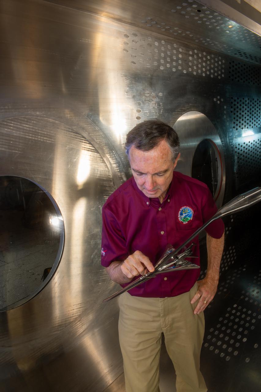 Commercial Supersonic Transport, CST Project, X-59 Sonic Boom Test Model, in the 8x6-foot Supersonic Wind Tunnel, SWT