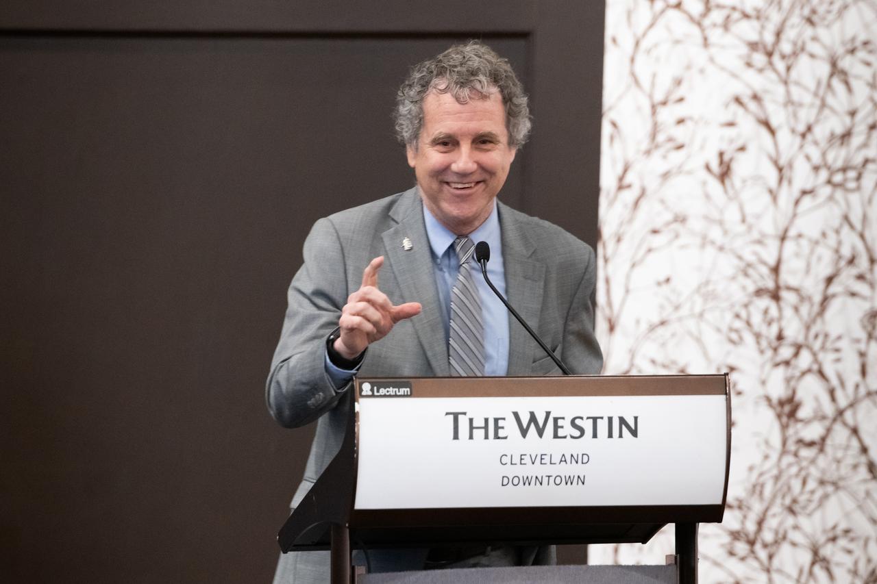 United States Senator, Sherrod Brown. addresses the Nuclear Emerging Technologies for Space, NETS 2022 Conference, Cleveland, Ohio