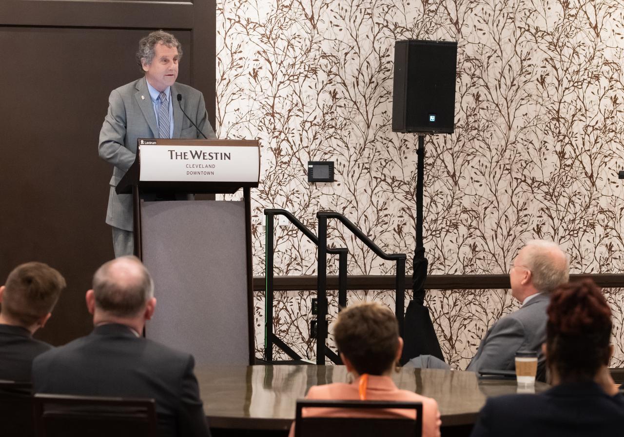 United States Senator, Sherrod Brown. addresses the Nuclear Emerging Technologies for Space, NETS 2022 Conference, Cleveland, Ohio