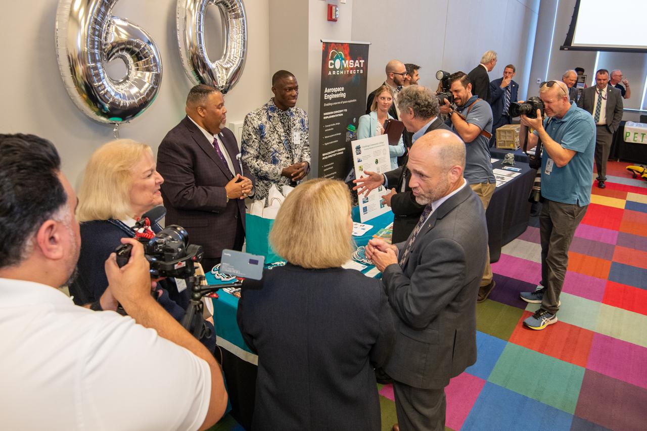 A Congressional Member of Congress visited Glenn research Center.  The Congressman engaged with GRC industry partners and researchers in the MIC (Mission Integration Center) Auditorium.  Pictured is GRC Center Director, James Kenyon.