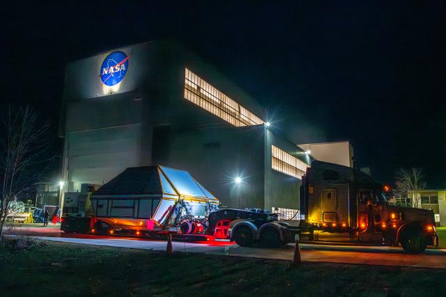 NASA image: Orion ETA arrival in the evening at the Space Experiments Comple