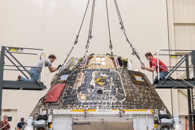 NASA image: Orion Environmental Test Article (ETA) Arrival to the Space Environments Complex at NASA’s Glenn Research Center