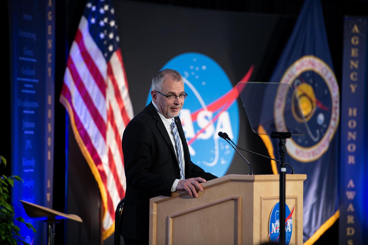 On March 28, 2024 NASA held its 2023 Administrator’s Agency Honor Awards at the Glenn Research Center in Cleveland, OH. This celebratory event recognized the invaluable contributions of civil servants and contractors alike, each one instrumental in propelling humanity further into the realms of space exploration, understanding, and discoverThis is NASA's highest form of recognition that is awarded to any Government employee who, by distinguished service, ability, or vision has personally contributed to NASA's advancement of United States' interests. Photo Credit: (NASA/Sara Lowthian-Hanna)