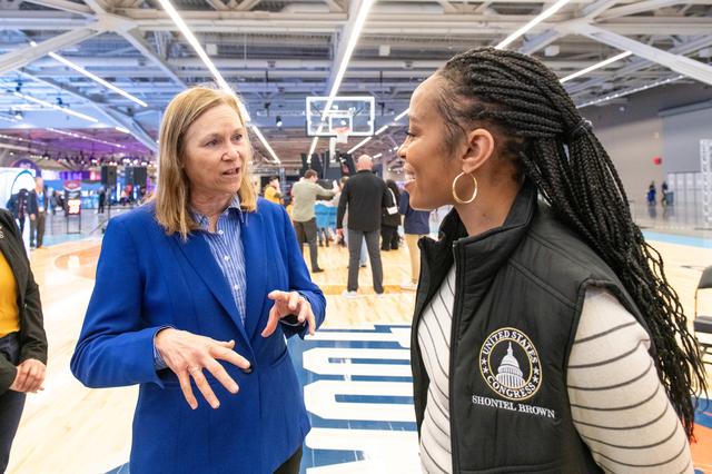 NASA image: Janet Petro and Shontel Brown at the Read to the Final Four event