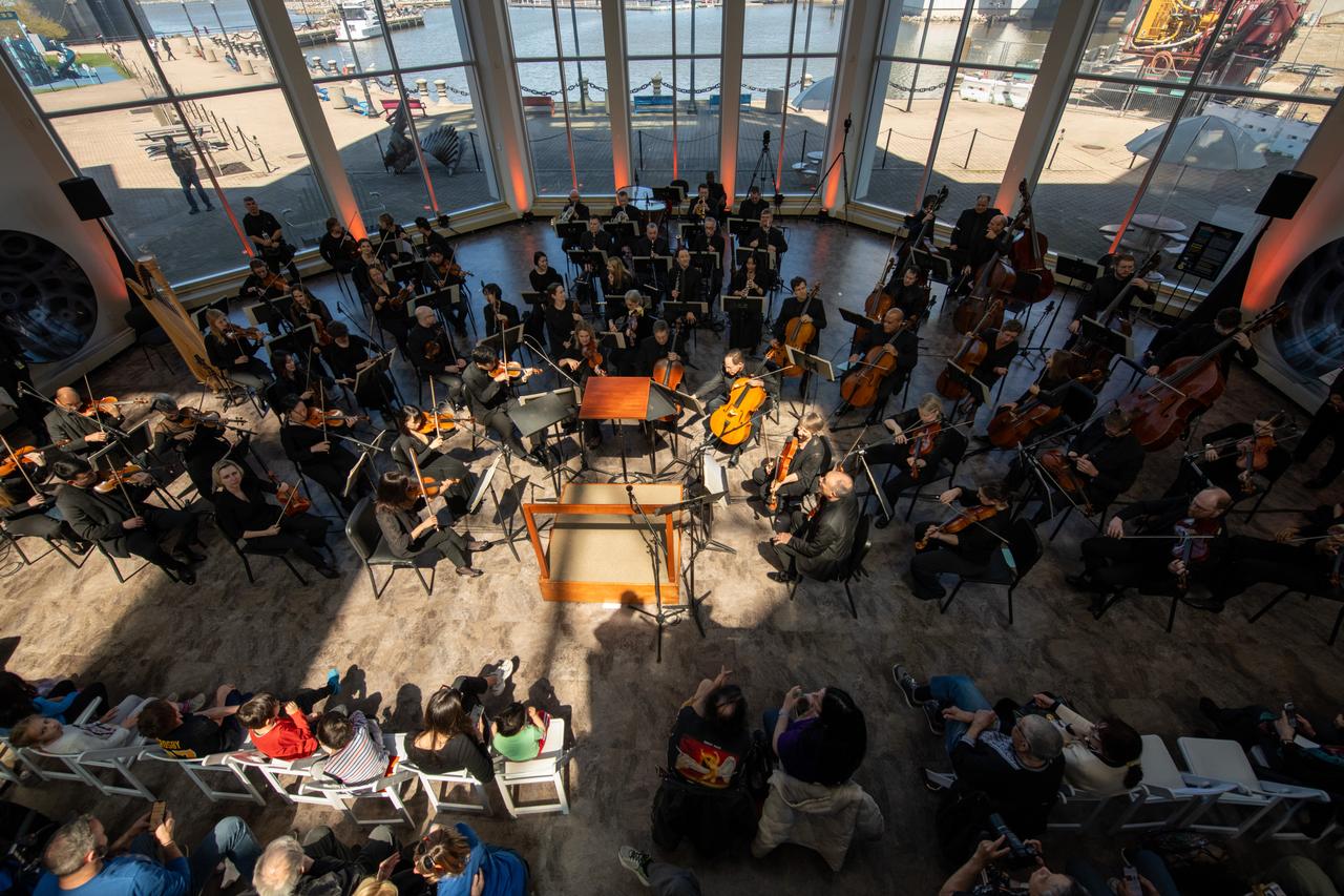 The Cleveland Orchestra performed an “Out of this World” concert program of galactic proportions featuring music by Mozart, Vivaldi, Debussy, Jessie Montgomery, and the first movement from Beethoven’s Symphony No. 5 on April 7, 2024. NASA Glenn Research Center and the Great Lakes Science Center hosted a three-day celestial celebration in downtown Cleveland, OH. This free, outdoor, family-friendly science and arts festival will feature free concerts, performances, speakers, and hands-on science activities with community partners.