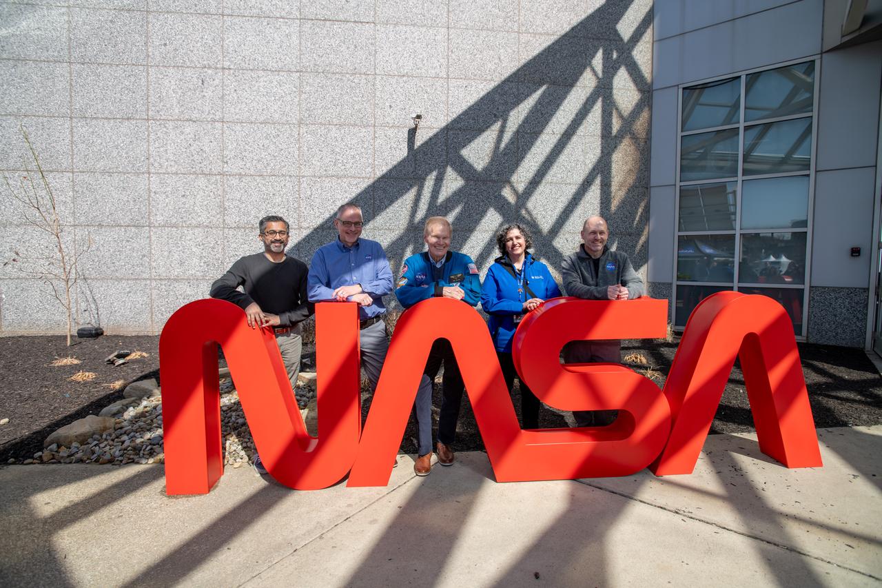 President & CEO of Greater Cleveland Partnership Baiju R. Shah, Jim Free,  Administrator Bill Nelson, Great Lakes Science Center President and CEO Kristen Ellenbogen, GRC Center Director Jimmy Kenyon pose for a photo together. NASA Glenn Research Center and the Great Lakes Science Center hosted a three-day celestial celebration in downtown Cleveland, OH. This free, outdoor, family-friendly science and arts festival will feature free concerts, performances, speakers, and hands-on science activities with community partners. A total solar eclipse swept across a narrow portion of the North American continent from Mexico’s Pacific coast to the Atlantic coast of Newfoundland, Canada. A partial solar eclipse was visible across the entire North American continent along with parts of Central America and Europe. 