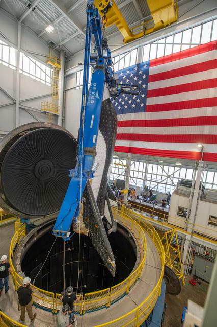NASA image: Sierra Space Dream Chaser critical lift into the environmental t