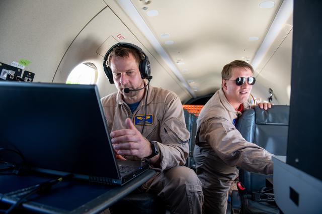 NASA image: Adam Wroblewski and Shaun McKeehan Working In PC-12 Aircraft