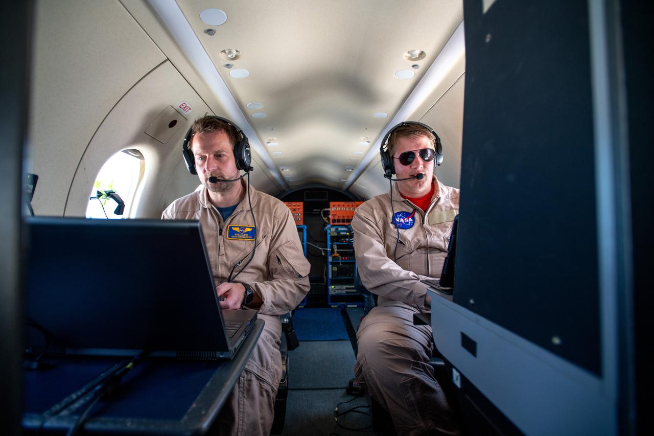 A team at NASA’s Glenn Research Center in Cleveland streamed 4K video footage from an aircraft to the International Space Station and back for the first time using optical, or laser, communications. The feat was part of a series of tests on new technology that could provide live video coverage of astronauts on the Moon during the Artemis missions.  Working with the Air Force Research Laboratory and NASA’s Small Business Innovation Research program, Glenn engineers temporarily installed a portable laser terminal on the belly of a Pilatus PC-12 aircraft. They then flew over Lake Erie sending data from the aircraft to an optical ground station in Cleveland. From there, it was sent over an Earth-based network to NASA’s White Sands Test Facility in Las Cruces, New Mexico, where scientists used infrared light signals to send the data. Photo Credit: (NASA/Sara Lowthian-Hanna)